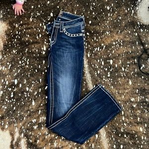 Cowgirl Up Thick Stitch Bootcut Jeans Sz 27X36